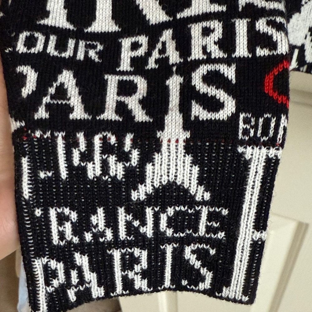 Balenciaga Black, White, and Red Love Paris-Motif Crewneck Sweater - Picture 9 of 13